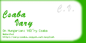 csaba vary business card